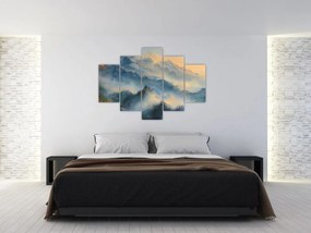 Tablou - Peisaj montan pictat (150x105 cm)