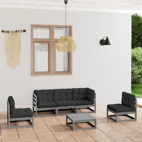 3076446 vidaXL Set mobilier de grădină cu perne, 6 piese, lemn masiv de pin