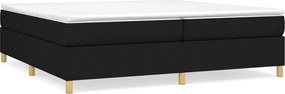 vidaXL Pat box spring cu saltea, negru, 200x200 cm, textil