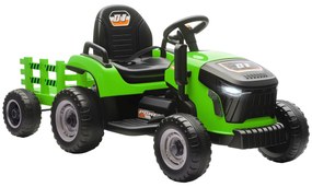 AIYAPLAY Tractor Electric 2 în 1 pentru Copii 3-8 Ani 12V cu Remorcă Detașabilă, Mașină Electrică pentru Copii cu Telecomandă, Centură de Siguranță, Muzică, Lumini LED și Claxon, Verde | Aosom Romania