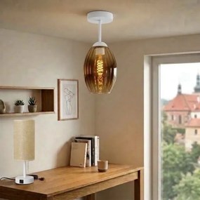 BRILAGI - lustră LED aplicată R GLASS 1xE27/60W/230V Ø 17 cm alb/bej fumuriu