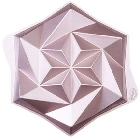 Tava de copt Dr.Oetker Origami 2556, 28 cm, Forma origami, Aluminiu turnat, Roz auriu