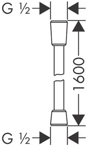 Furtun de dus, Hansgrohe, Isiflex 160 cm, Alb mat