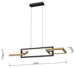Lustră LED dimabilă pe cablu Wofi 7022-306 MATERA LED/30W/230V negru/maro