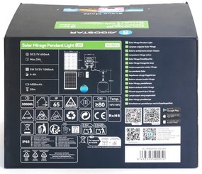 Lustră LED RGBW solară Aigostar MESH 20W/3,7V 4000 mAh 2700K-6500K IP65 d. 15 cm