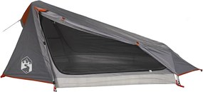 vidaXL Cort de camping tunel 1 persoane, gri/portocaliu, impermeabil