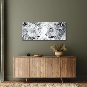 Tablou - Capete de lei desenate (120x50 cm)