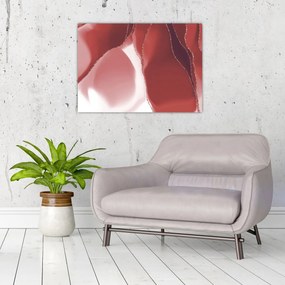 Tablou pe sticlă - Floare abstractă roșie N⁰3 (70x50 cm)
