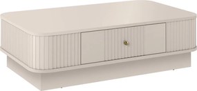 Măsuță de cafea Vesper 103x60 cm cu sertar pe plintă - cashmir / mâner auriu
