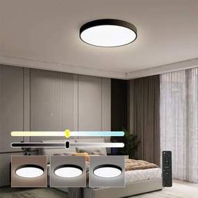 Plafonieră LED dimabilă Brilagi POOL SMART LED/48W/230V 40 cm Wi-Fi Tuya negru + telecomandă