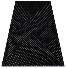 Exclusiv EMERALD covor A0084 glamour, stilat, linii, geometric negru / argint