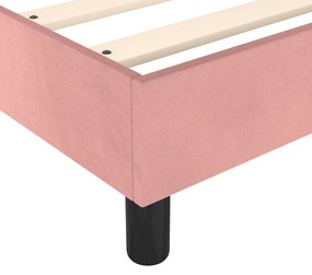 Cadru de pat box spring, roz, 100x200 cm, catifea Roz, 25 cm, 100 x 200 cm