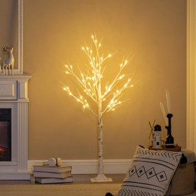 Lumina artificiala pentru copac de mesteacan alb, cu lumina LED pentru interior si exterior HOMCOM | Aosom RO