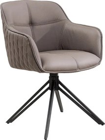 Set 2 scaune Pivotante, Piele Naturala, Taupe, Euphoria