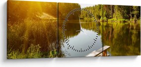 Tablou - Lac la munte (cu ceas) (90x30 cm)