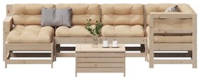 3250920 vidaXL Set mobilier de grădină cu perne, 7 piese, lemn masiv de pin