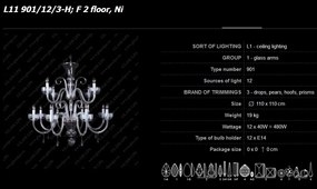 Lustra 12 brate cristal Bohemia, L11 901/12/3-H, F 2 floor