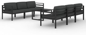 3107805 vidaXL Set mobilier de grădină cu perne, 7 piese, antracit, aluminiu