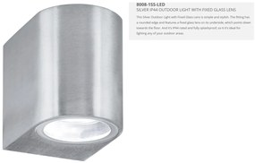 Aplica de perete exterior IP44 Down 8008-1SS-LED SRT