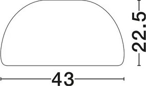 Lustra aplicata tavan cu textura granulata Davo 43cm, alb piatra