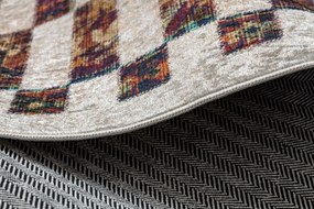 ANDRE 43780 covor lavabil Geometric anti-alunecare - bej / teracotă