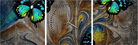 Tablou - Fluturi strălucitori în imagine (cu ceas) (90x30 cm)
