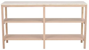 Masă consolă albă/în culoare naturală cu blat din piatră 140x40 cm Orwel - Rowico