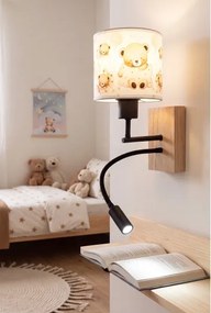 Brilagi - Lampă LED Flex. BOBO WOOD 1xE27/25W/230V + LED/3W stejar/negru/alb/miere
