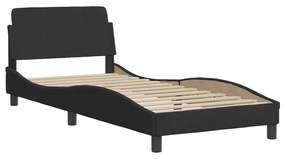 373114 vidaXL Cadru de pat cu tăblie, negru, 90x200 cm, catifea