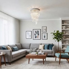 Lustră de cristal aplicată Ideal Lux CARLTON 8xE14/40W/230V d. 40 cm crom lucios