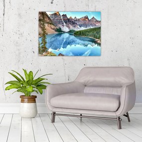 Tablou pe sticlă - Lacul Moraine (70x50 cm)