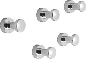 SET 5x cârlig de perete Aqualine SAMBA crom lucios