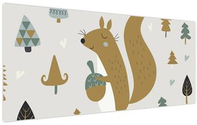 Tablou - Veveriță cu o nucă (120x50 cm)