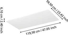 Eglo 902303-LED Panou LED aplicat MORADILLO-R, dimerizabil, 35,5W/230V, 120x60 cm, alb + telecomandă