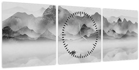 Tablou - Lac japonez (cu ceas) (90x30 cm)