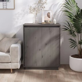 813347 vidaXL Servantă, gri, 60x34x75 cm, lemn masiv de pin