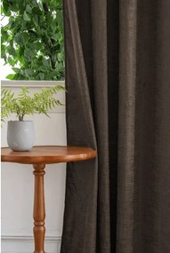 Draperie opaca LOOM VELVET 140x250 cm, maro Agatat: Inele metalice