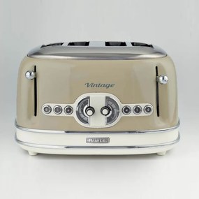 Prajitor de paine Ariete VINTAGE 0156/03, 1600W, 4 felii, 3 functii, 6 trepte, Tava firimituri detasabila, Bej