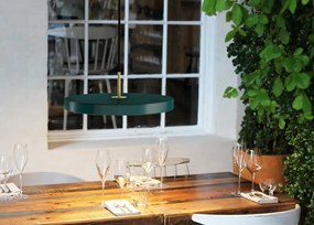 Lustra LED design scandinav Asteria medium - forest green/ auriu