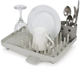 Scurgător de vase gri deschis din plastic 33,5x31,5 cm Duo – Joseph Joseph