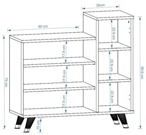 Comodă pentru pantofi Asimo - Sapphire Oak, White