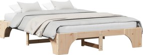 vidaXL Cadru de pat natural 140 x 200 cm Lemn de pin masiv