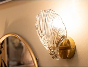 Aplică de perete aurie din sticlă Da Muro Shell – Mauro Ferretti