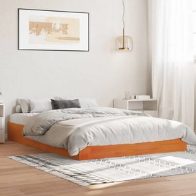vidaXL Cadru pat fără saltea, maro ceruit, 120x200 cm, lemn masiv pin