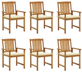 vidaXL Scaune de grădină cu perne, 6 buc., lemn masiv de acacia