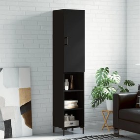 vidaXL Dulap înalt, negru, 34,5x34x180 cm, lemn prelucrat