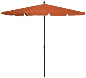 Umbrela de gradina cu stalp, caramiziu, 210x140 cm Terracota