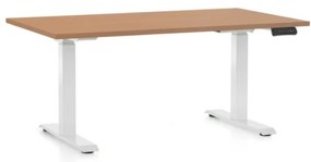 Masa inaltime reglabila OfficeTech C, 140 x 80 cm, bază albă, fag