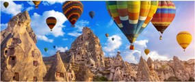 Tablou - Baloane cu aer cald, Cappadocia, Turcia. (120x50 cm)