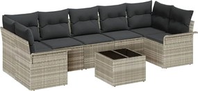 vidaXL Set de canapele pentru grădină 8 pcs Gri deschis și gri închis